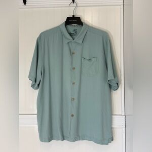 Tommy Bahama Men's Silk Camp Sage Button Down Shirt